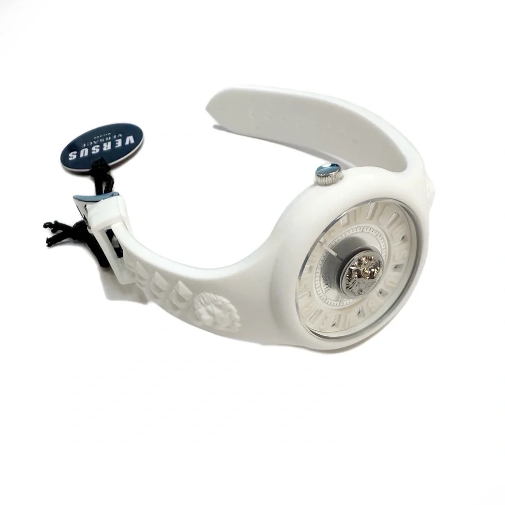Versace Versus Fire Island White Silver Lion Head Watch NTW